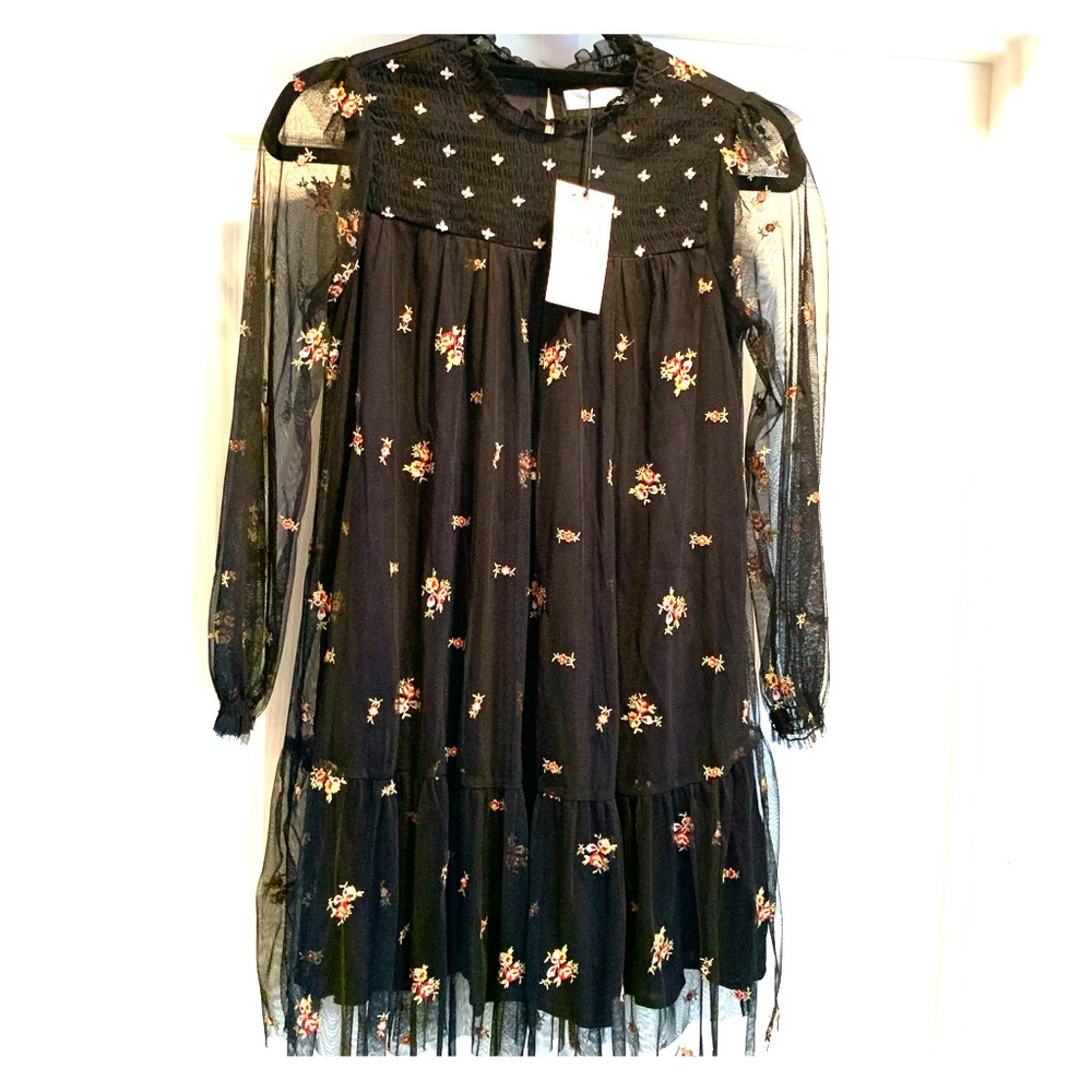 Zara Girls Embroidered Tulle Dress